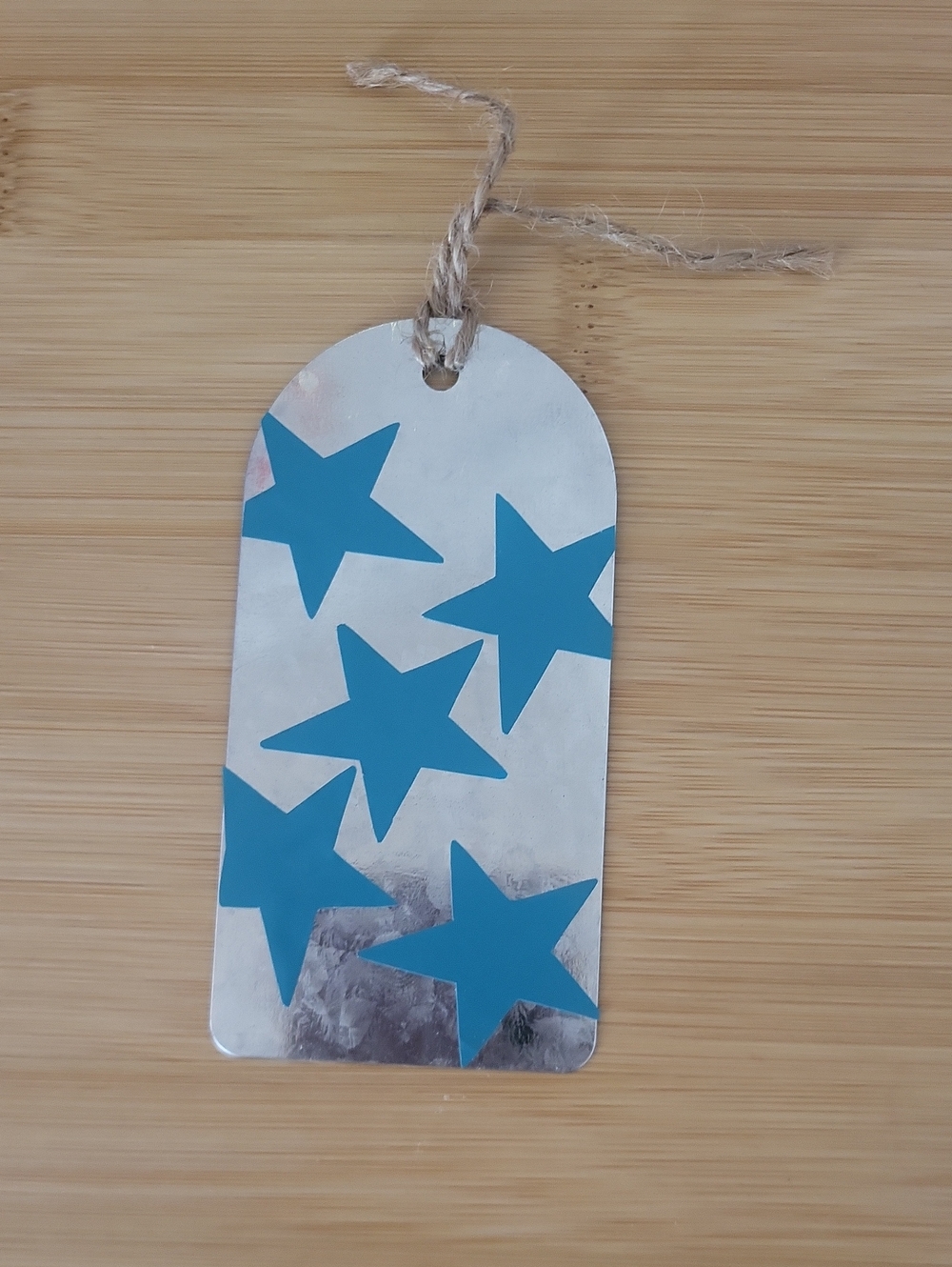Silver Bookmark with Blue Star